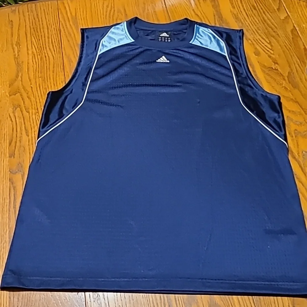 Adidas Navy Blue Sleeveless Athletic Shirt - Men's Large